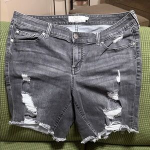 torrid Gray Washed Denim Shorts